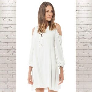 NWT Hale Bob Cold Shoulder Lace Up Tunic Dress